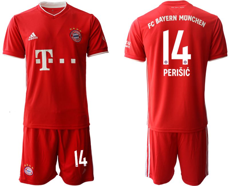 Men 2020-2021 club Bayern Munich home #14 red Soccer Jerseys